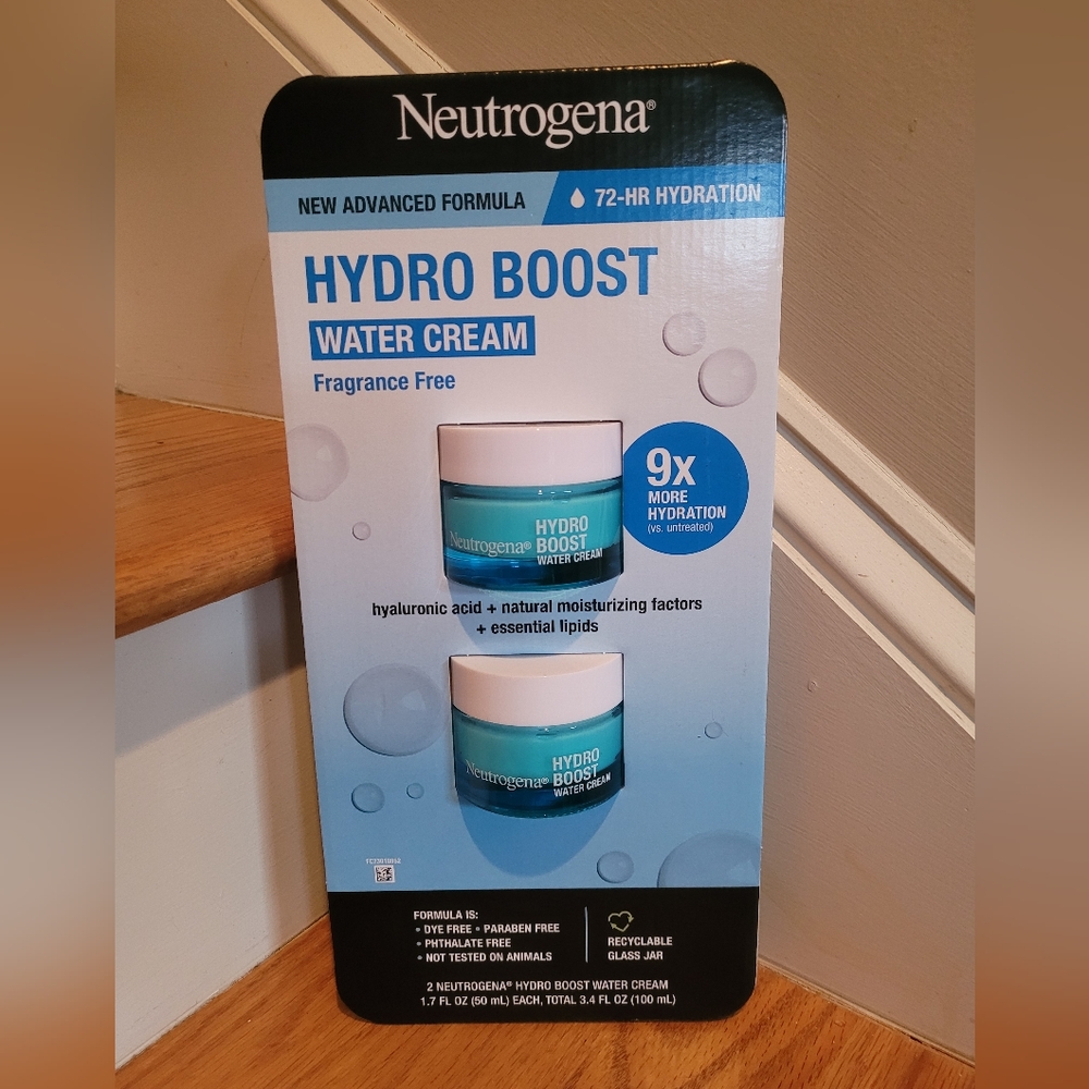NEW Neutrogena Hydro Boost Water Cream with Hyaluronic Acid 2 Jars